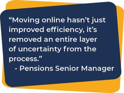 Surrey Pension Fund case study quote two - Online processing in Engagement