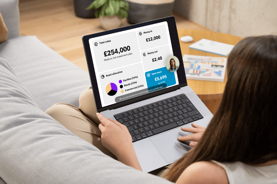 Video Engage on a laptop with a member watching their statement