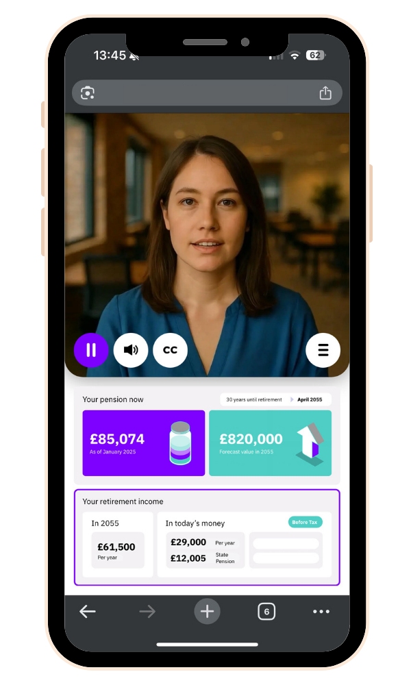 Video Engage Mobile View Webpage